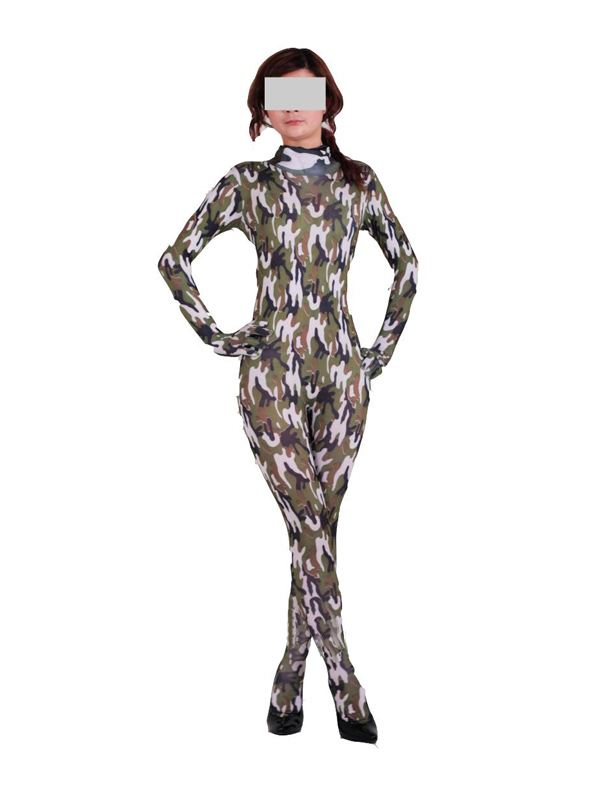 Lycra Camouflage Pattern Catsuit - Click Image to Close