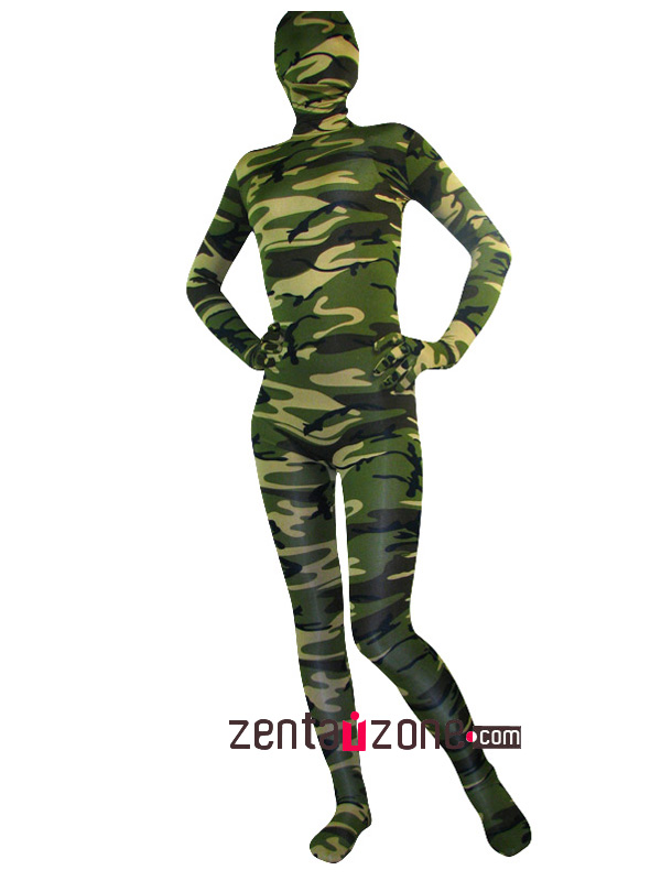 Spandex Camouflage Unisex Lycra Zentai Suit - Click Image to Close