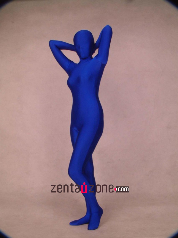 Blue Unicolor Spandex Lycra Zentai Suit - Click Image to Close