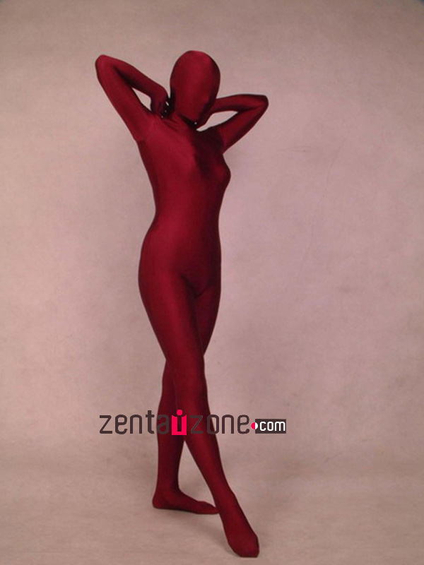Crimson Unicolor Spandex Lycra Zentai Suit [20564]