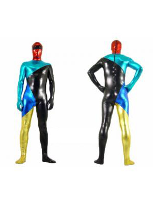 Multicolor Lycra Shiny Metallic Unisex Zentai Suit - Click Image to Close