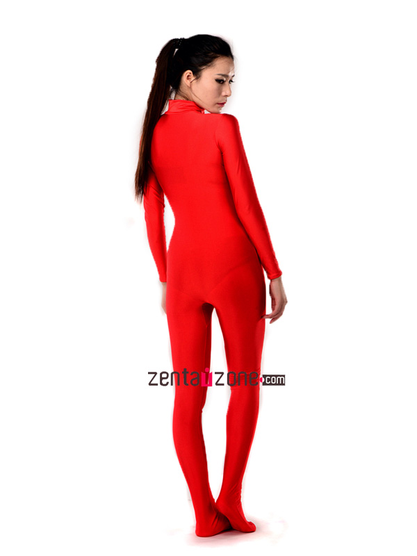 Red Spandex Lycra Unisex Catsuit - Click Image to Close