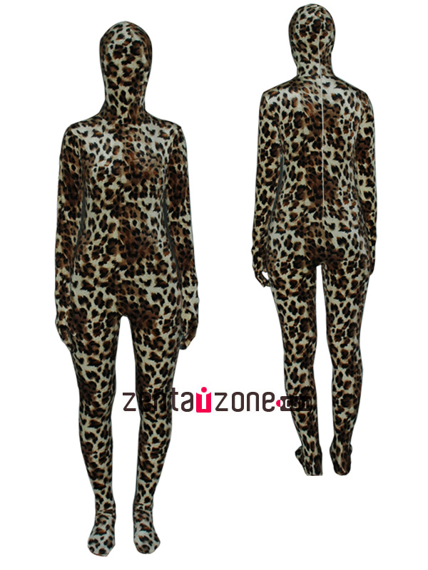 Leopard Thicken Velet Zentai Suit - Click Image to Close