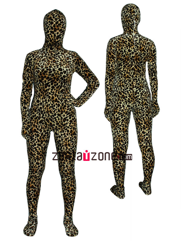 Cool Leopard Thicken Velvet Zentai Outfit - Click Image to Close