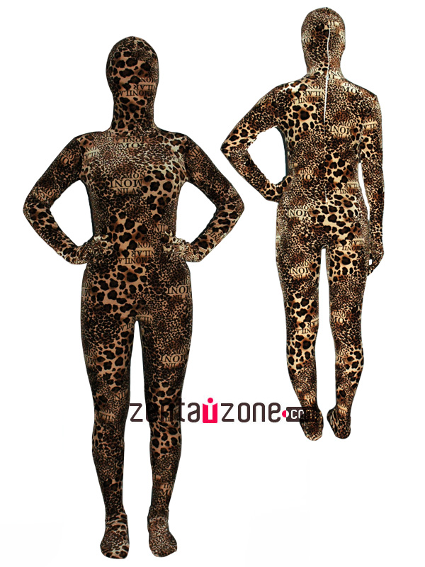 Leopard Thicken Velvet Full Body Zentai Suit - Click Image to Close