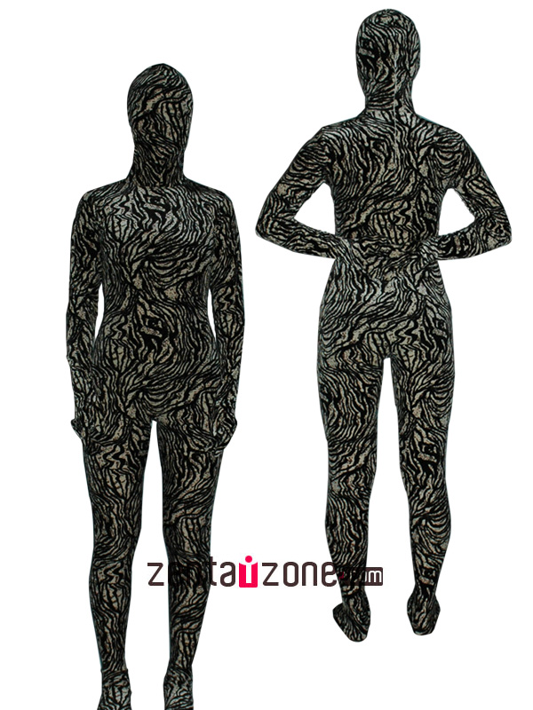 Rock Pattern Thicken Velvet Zentai Suit - Click Image to Close