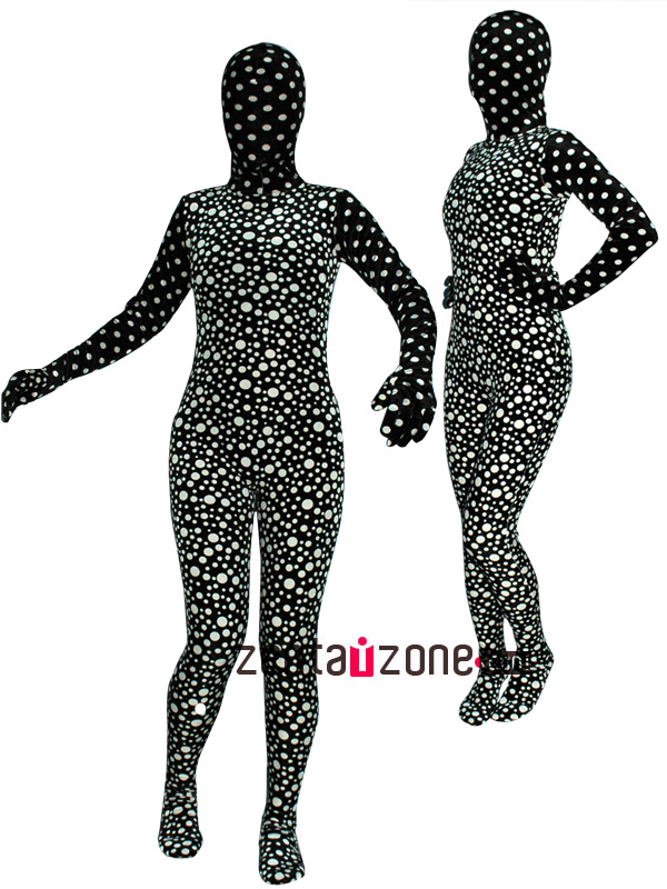 Spot Pattern Thicken Velvet Zentai Full Bodysuit - Click Image to Close