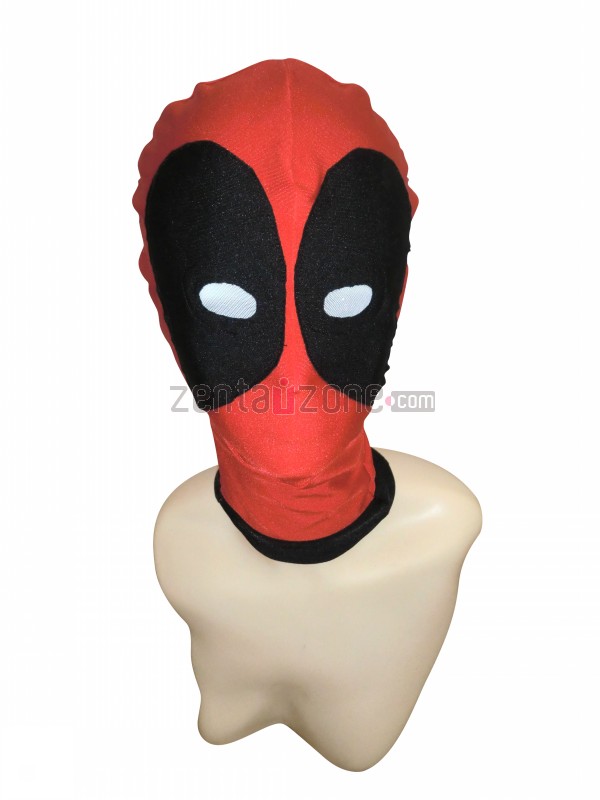Lycra Spandex Deadpool Zentai Mask - Click Image to Close