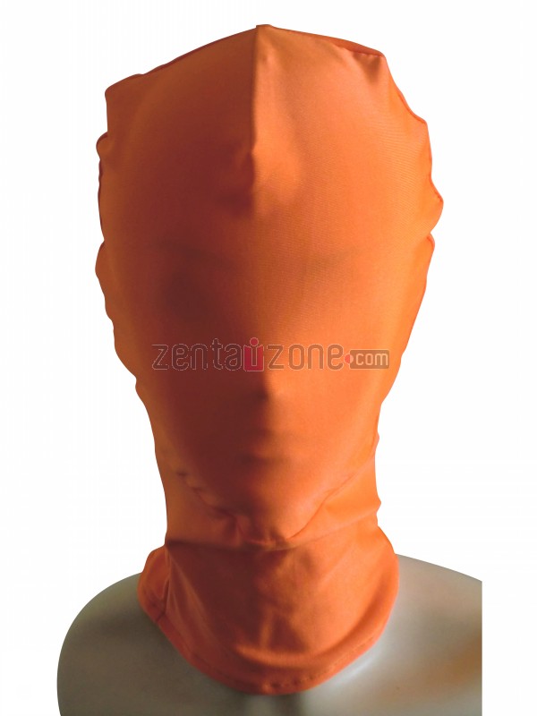 Orange Lycra Spandex Zentai Hood - Click Image to Close