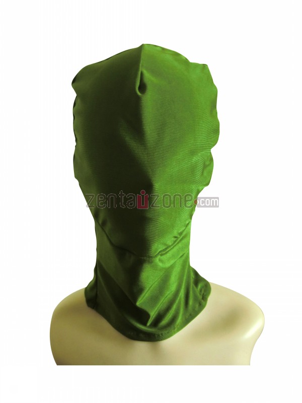 Dark Green Spandex Lycra Zentai Mask - Click Image to Close