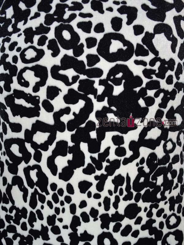 Black And White Leopard Velvet Zentai Bodysuit - Click Image to Close