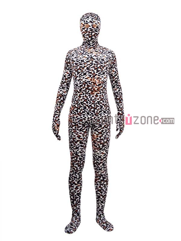 Leopard Pattern Velvet Full Body Suit - Click Image to Close