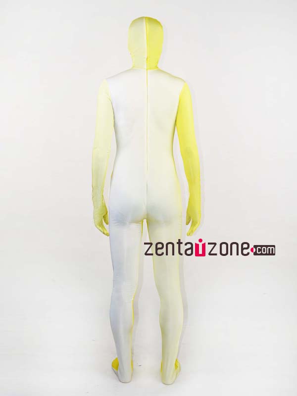 Yellow White Grandual Change Color Spandex Zentai - Click Image to Close