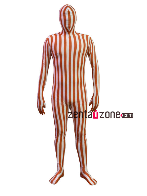 Brown And White Spandex Camouflage Zentai Bodysuit - Click Image to Close