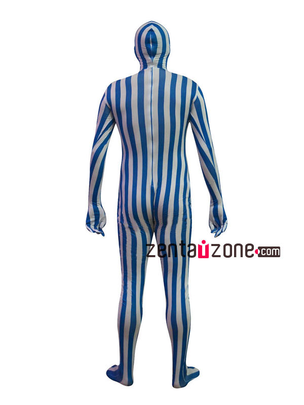 Blue And White Spandex Full Body Camouflage Suit - Click Image to Close