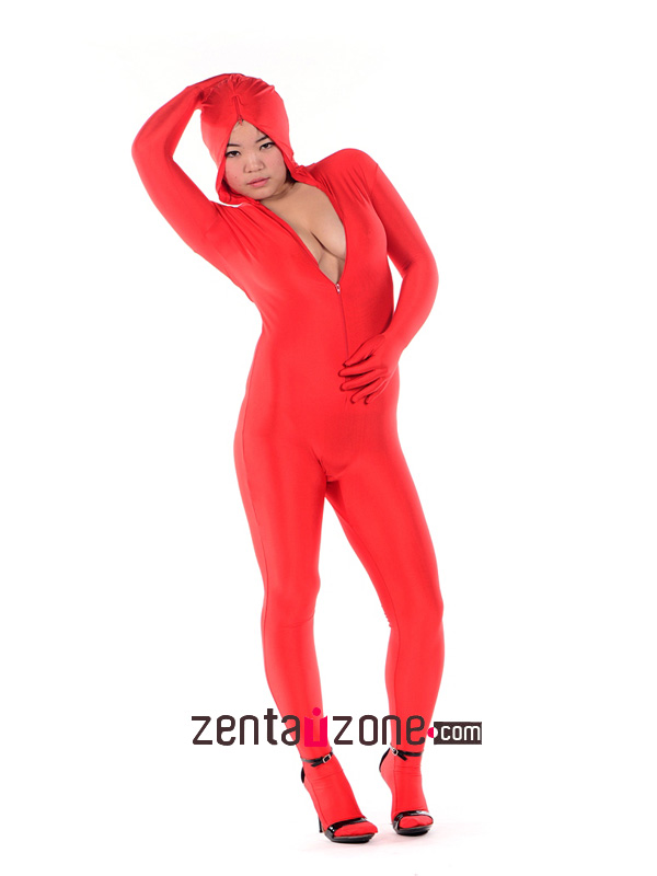 Sexy Lycra Spandex Zentai Catsuit With Front Zipper
