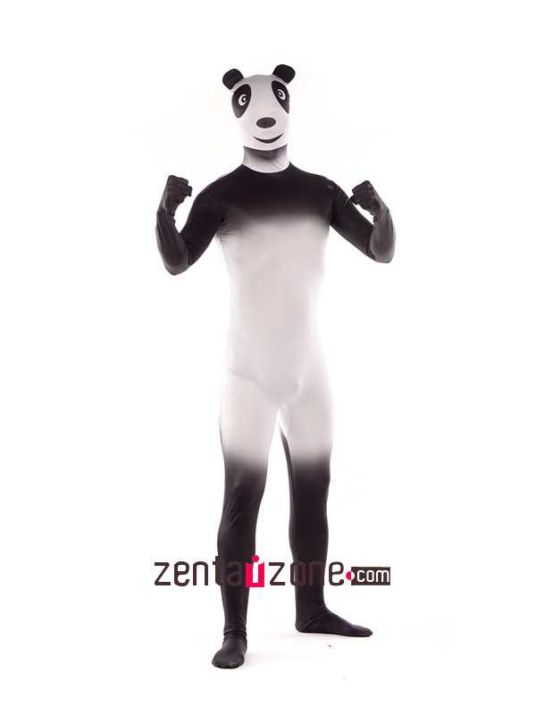 Lycra Spandex Panda Print Zentai Bodysuit - Click Image to Close