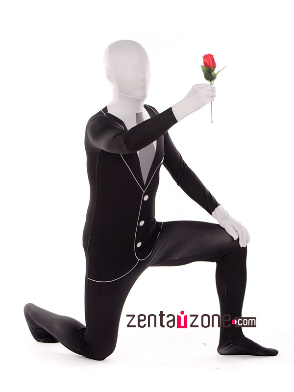 Gentleman Lycra Print Full Body Suit - Click Image to Close