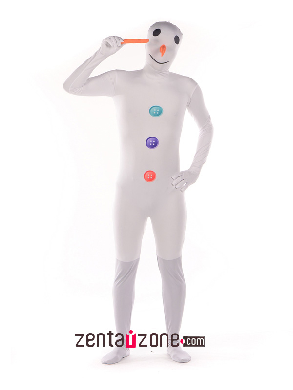 Spandex Cute Snow Man Print Zentai Suit - Click Image to Close