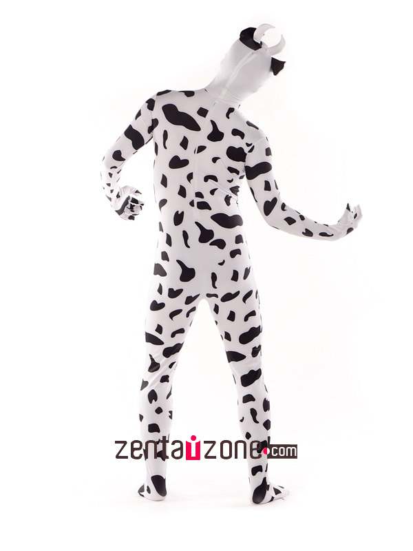 Cute Cow Spandex Lycra Print Animal Zentai - Click Image to Close