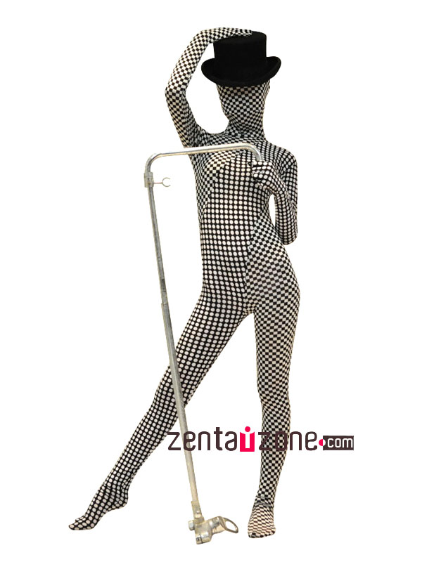 2014 New Checker Pattern Spandex Zentai Suit