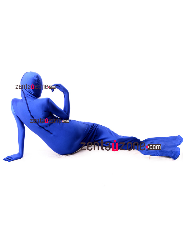 Blue Spandex Lycra Mermaid Zentai Bodysuit - Click Image to Close