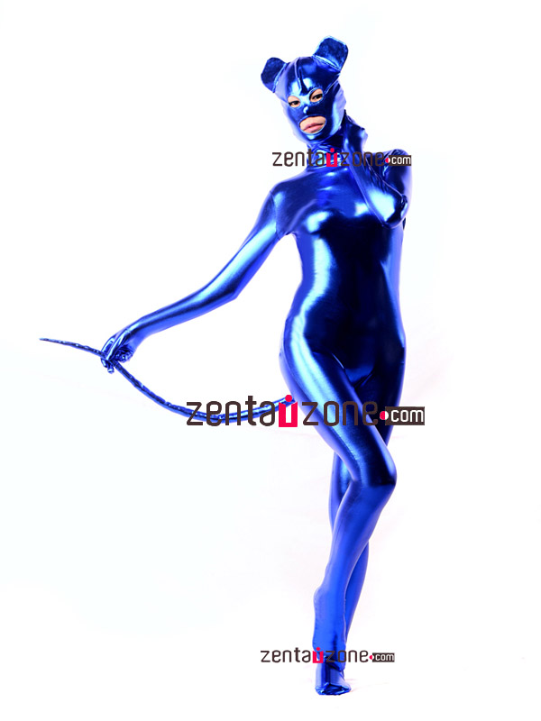 Blue Shiny Metallic Animal Catsuit [30363]