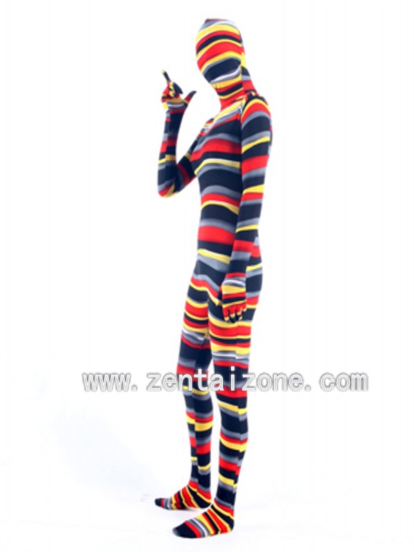 Colorful Camouflage Spandex Zentai Full Bodysuit - Click Image to Close